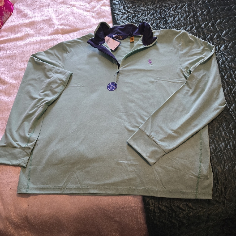 Polo Golf Ralph Lauren Mens Quarter Zip Performance Golf Pullover Top - XL - Picture 9 of 9